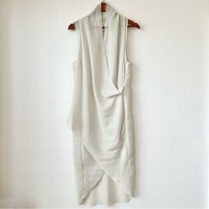 H&M | LIGHTWEIGHT AIRY DRAPEY WRAP SLEEVELESS GRECIAN GODDESS HI-LOW MIDI DRESS